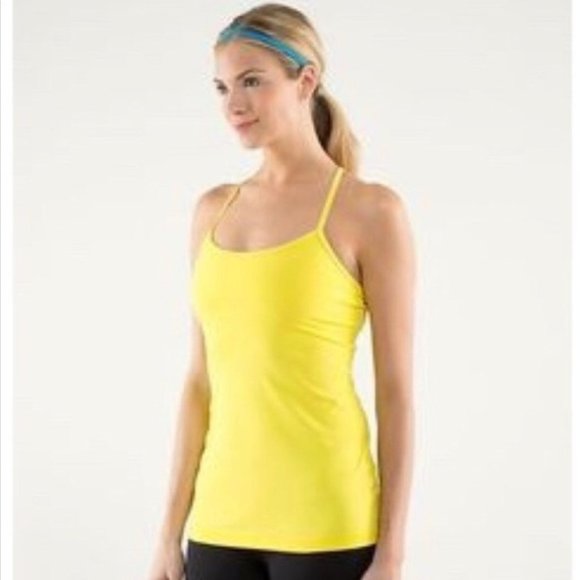 lululemon Power Y Tank Top Sizzle Yellow Size 6